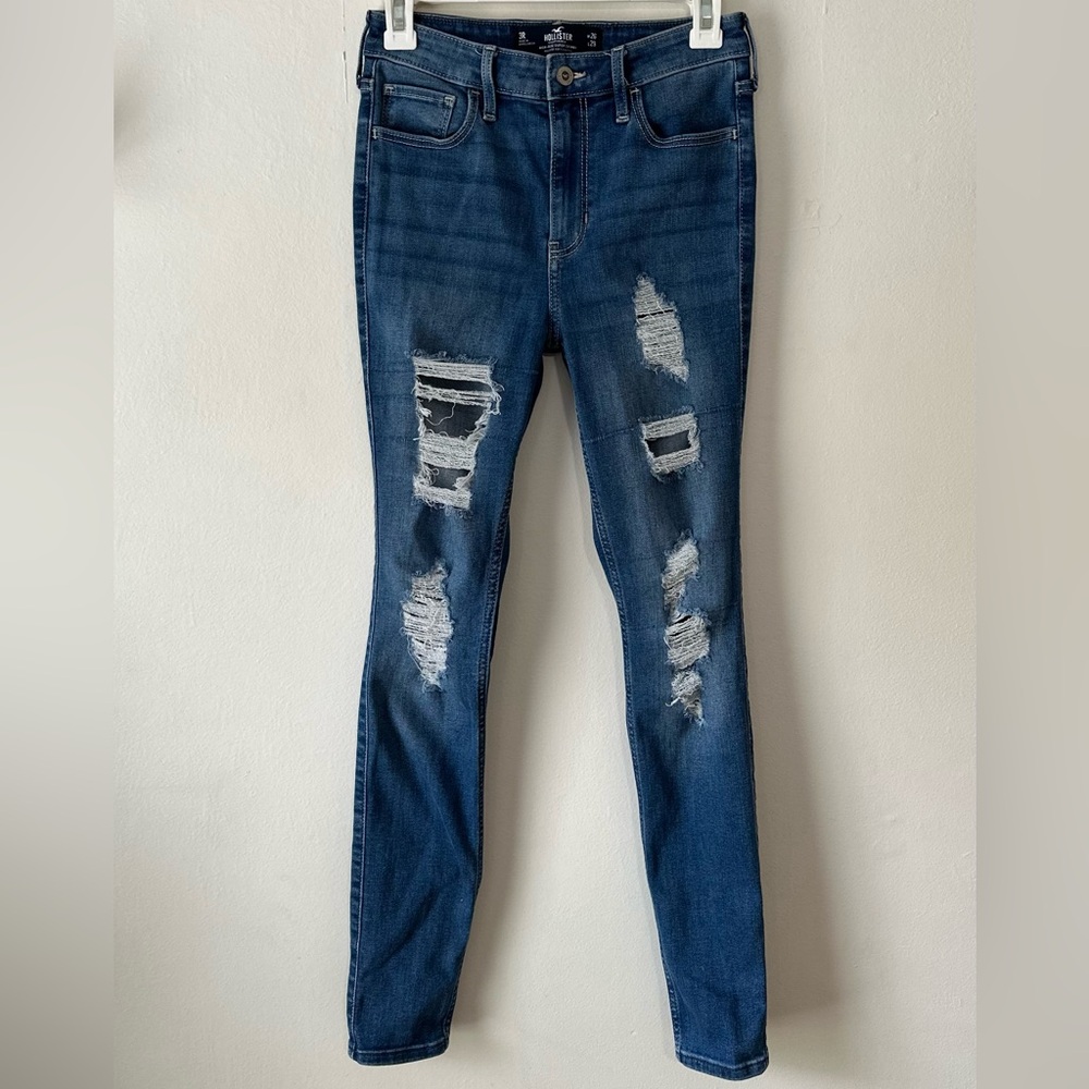Hollister high rise super skinny ripped jeans